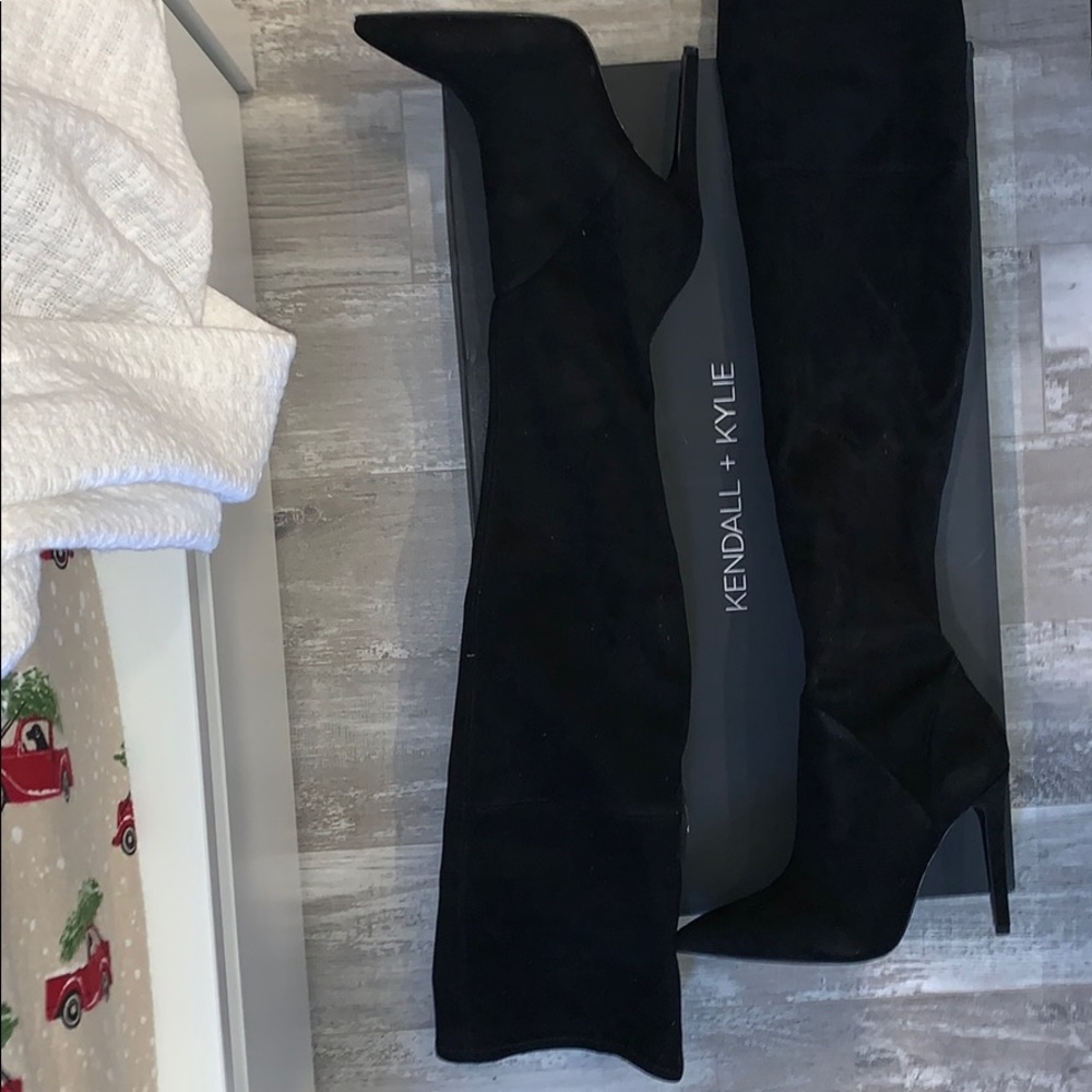 Over the knee black boots